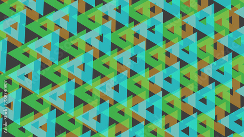 Quadro su tela Abstract geometric pattern background, triangles in teal, green, and brown