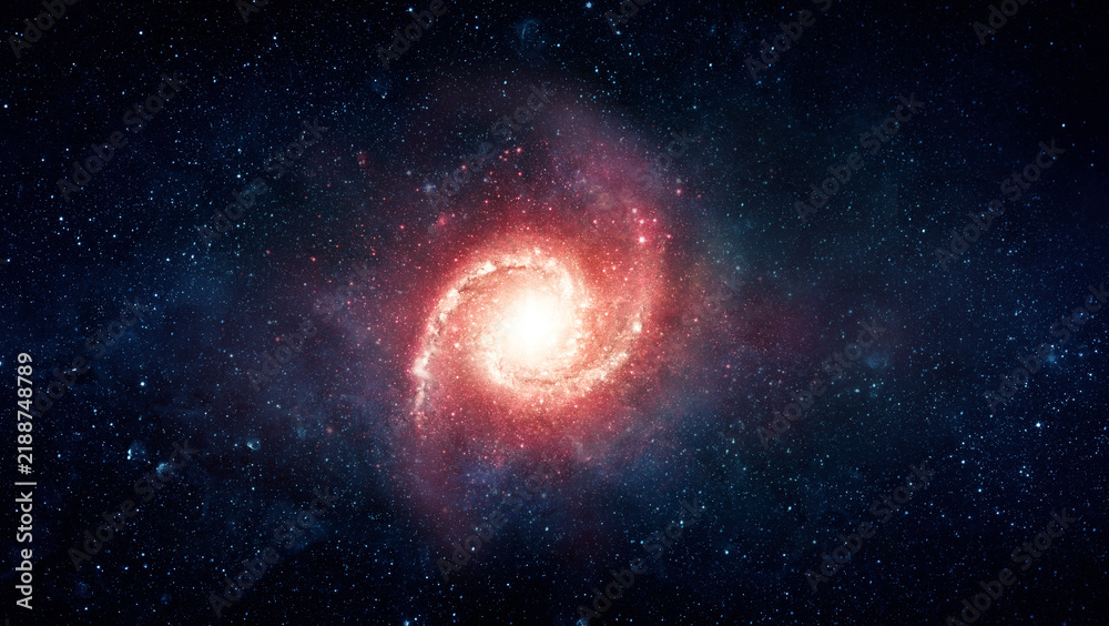 Fototapeta premium Space scene with stars in the galaxy. Panorama. Universe filled with stars, nebula and galaxy,. Elements of this image furnished by NASA.