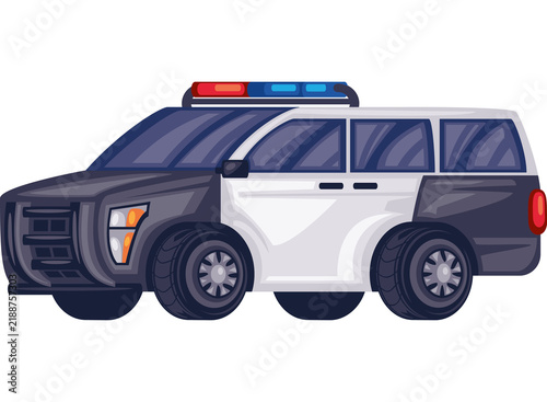 White Black Emergency Police SUV Vehicle