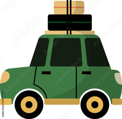 Green Adventure SUV With Roof Luggage