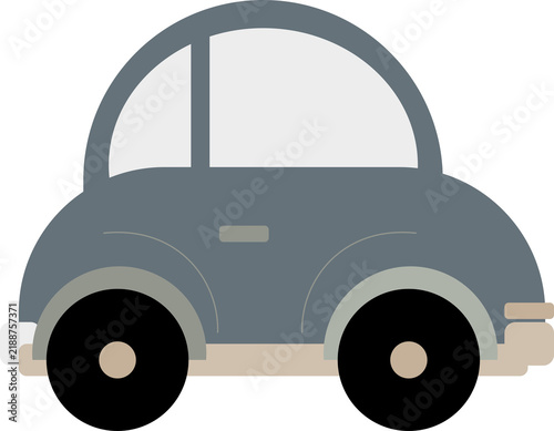 Classic Gray Vintage Car Front View Illustration