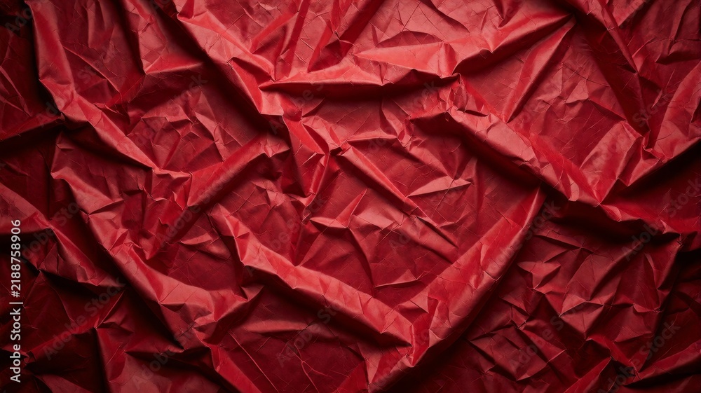 Obraz premium Crumpled Red Paper Texture Background