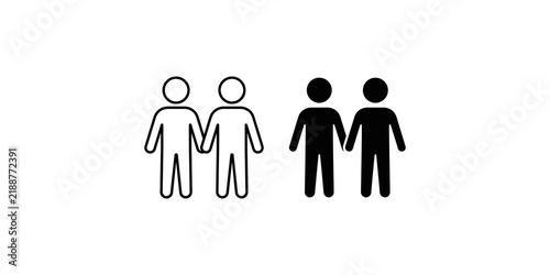 Cuadro en lienzo People holding hands icon representing unity connection and human relationships