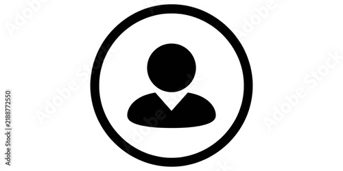 Foto Minimalist black person profile avatar inside circular border for user account identification