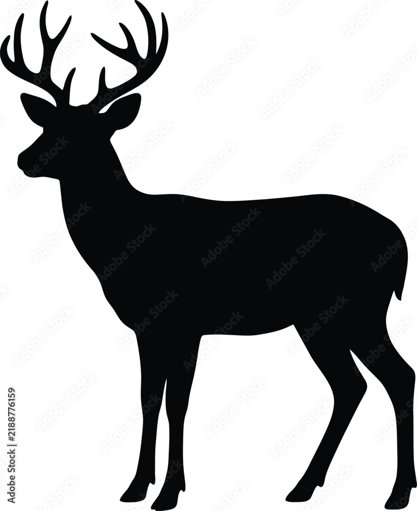 Fototapeta premium Stag silhouette vector. Buck vector icon