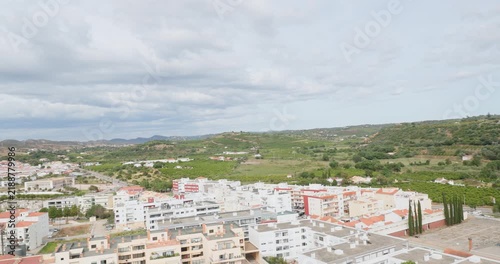 Panoramic view over Silves from medieval castle walls