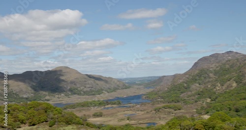 Panoramic mountain and lake view in Ireland