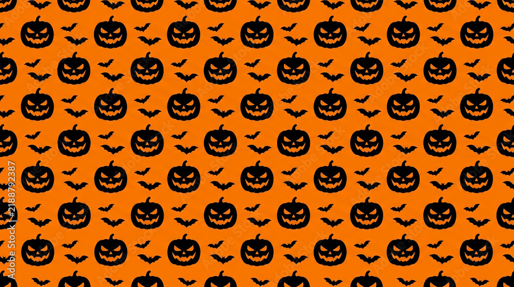 Vector Halloween seamless pattern design with pumpkins