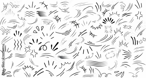 Comic Speed Lines and Motion Effect Doodle Vector Collection