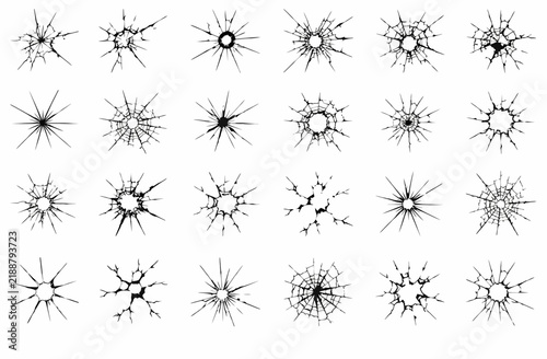 Obraz na płótnie Cracked glass vector illustration