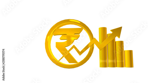 Obraz na płótnie gold rupees symbol