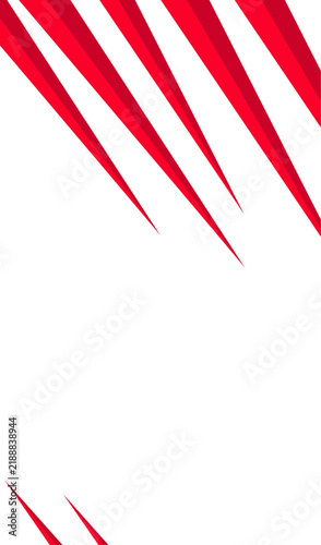 Foto Red and white abstract pattern with sharp diagonal lines creating a dynamic visual
