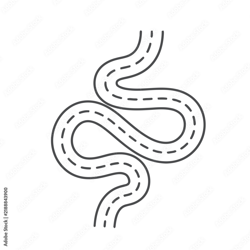 Fototapeta premium Winding Road Icon