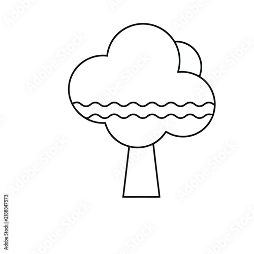Simple outline drawing of a tree with wavy lines