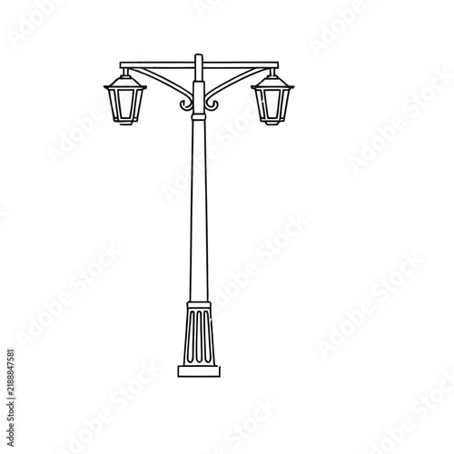 Street Lamp with Two Lanterns