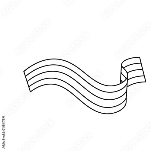 Wavy ribbon with stripes