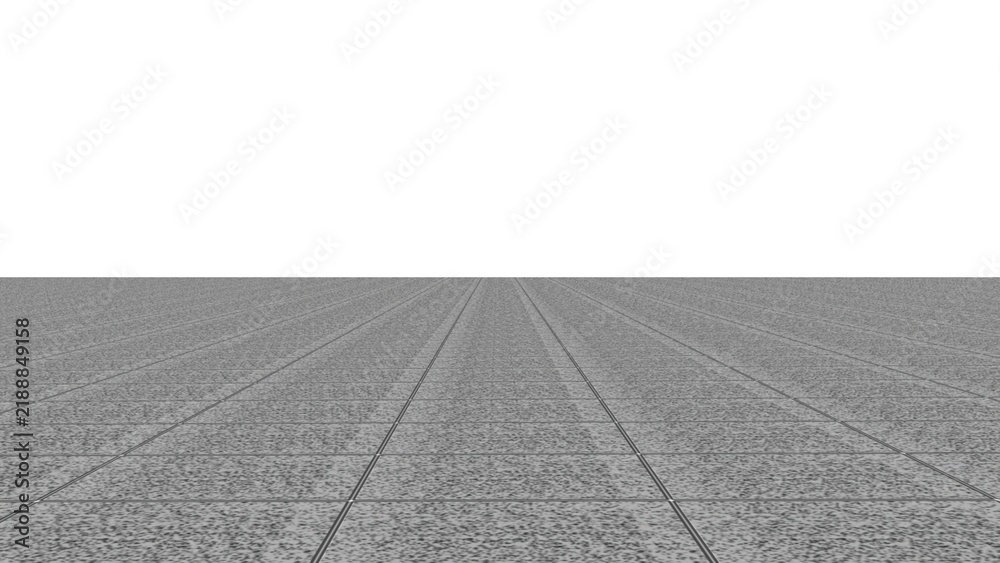 Fototapeta premium 灰色の御影石風タイルの遠近法の道