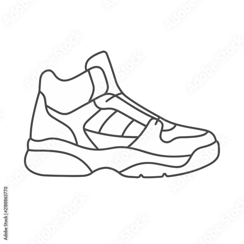 Outline of a high-top sneaker