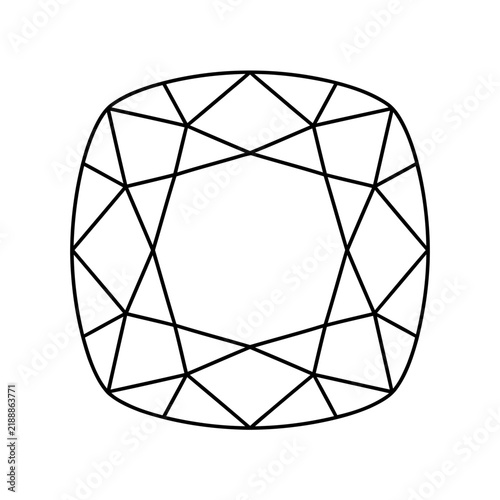 Outline of a faceted gemstone