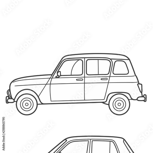 Outline of a vintage car