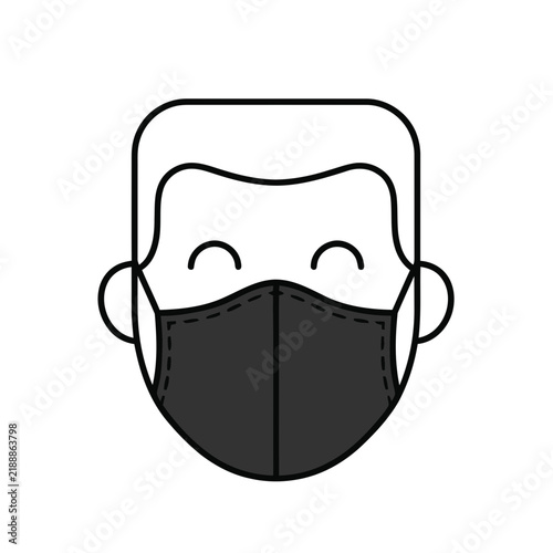 Person Wearing a Black Face Mask Icon