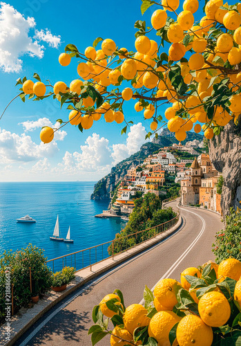 Amalfi Coast, Italian coast, Italian postcard, postcard, European, Europe, European coast, road to the sea
