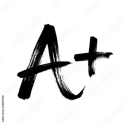 Handwritten A Plus Symbol Representing Excellent Grade.