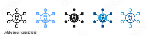 Contact Hub web icon with multiple style collection