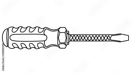 Screwdriver tool on white background.