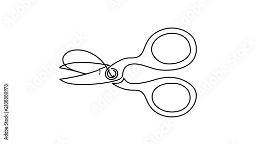 Scissors white background cutting tool.