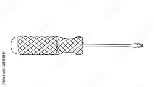Screwdriver white background.