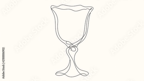 Elegant Wine Glass white background.