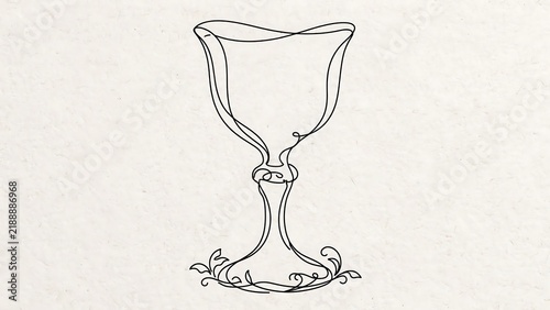Elegant wine glass white background.