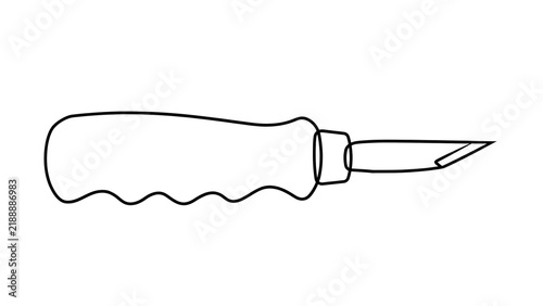 Utility knife white background.