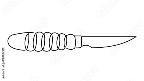 Kitchen knife white background.