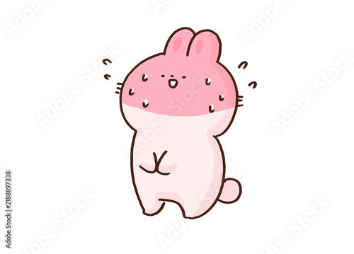 Canvastavla Shy rabbit turning red in the face with a nervous sweat, social anxiety disorder