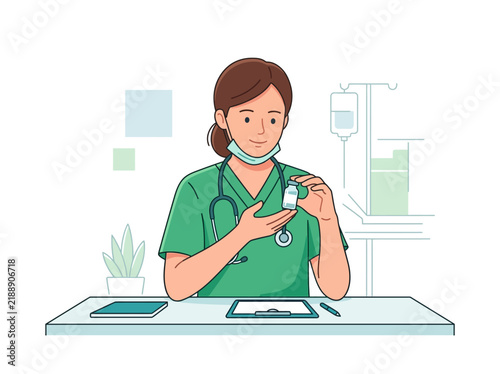 Medical Professional Demonstrating A Vial With Care And Expertise