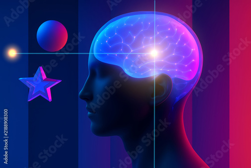 Illustrations of human figures and the independent development of thought.
