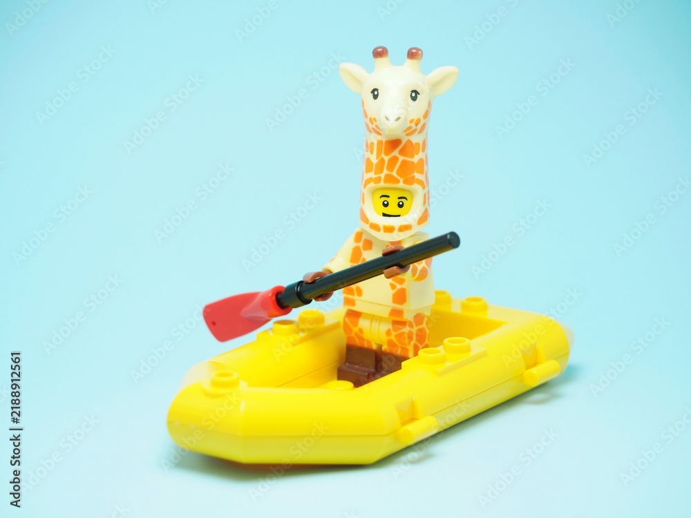 Fototapeta premium Indonesia - October 3, 2023 : Mini toy of action figure at table with blurred background.
