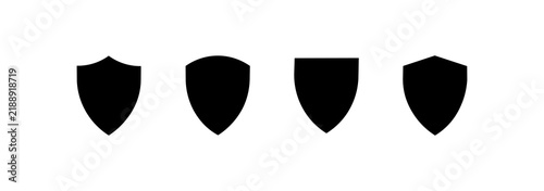 Security shield icon set. Icons representing security shields, privacy protection, shield emblems, and security assurance.