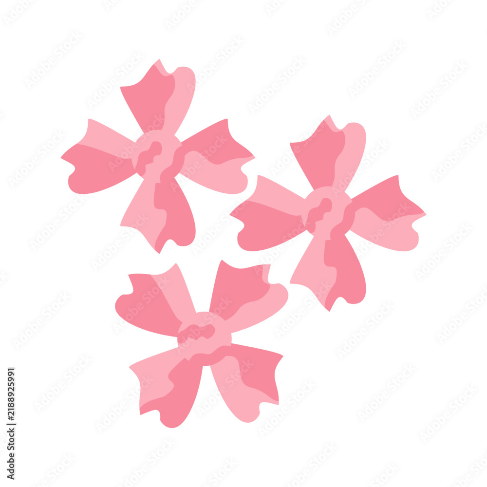 Fototapeta premium Abstract Pink Flower Blossoms Vector Illustration Set