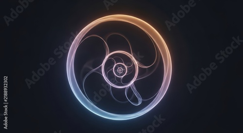 Abstract Glowing Fractal Spiral with Soft Light