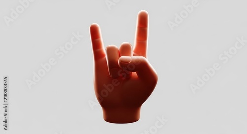 Rock On Hand Gesture with Pinky and Index Finger Up