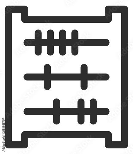 Fotografie Abacus line icon. Accounting tool. School math symbol