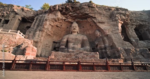 Yungang Grottoes Giant Buddha Statues Carved Stone 4K