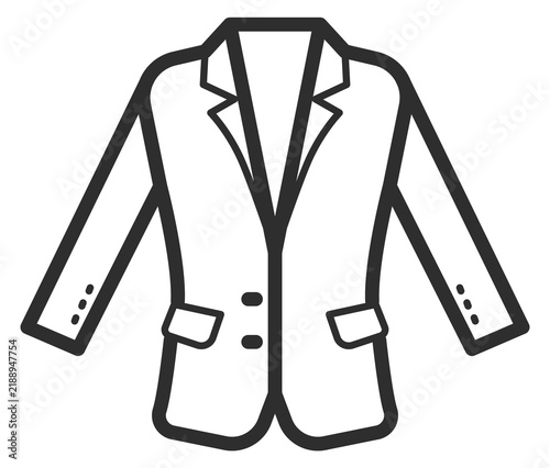 Obraz na płótnie Jacket line icon. Male fashion clothes symbol