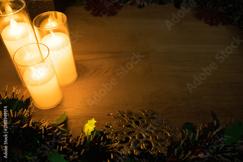 фотографія Candles with Snowflake Corner Glimpse