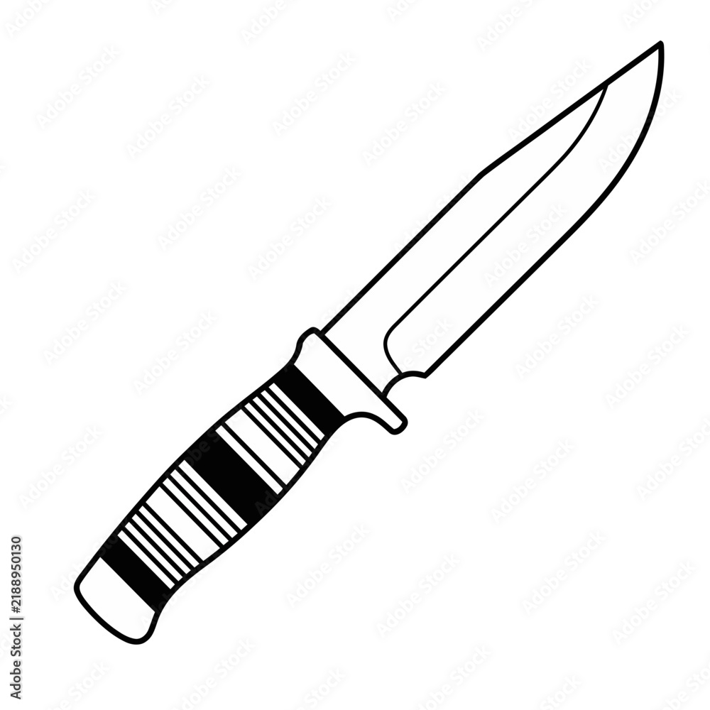 Obraz premium Line art illustration of a hunting knife