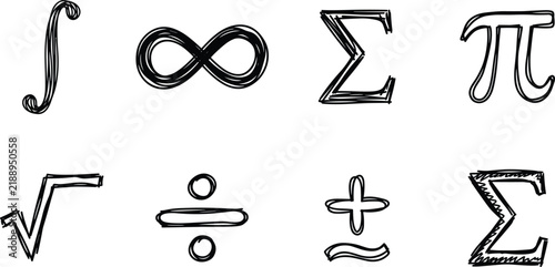 Fotografie "Mathematical symbol vector illustrations of integral infinity summation pi root