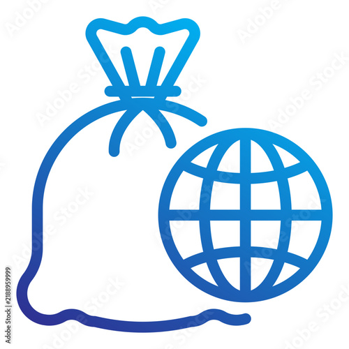 Картината върху платно Large garbage bag with a global indicating the importance of proper disposal for